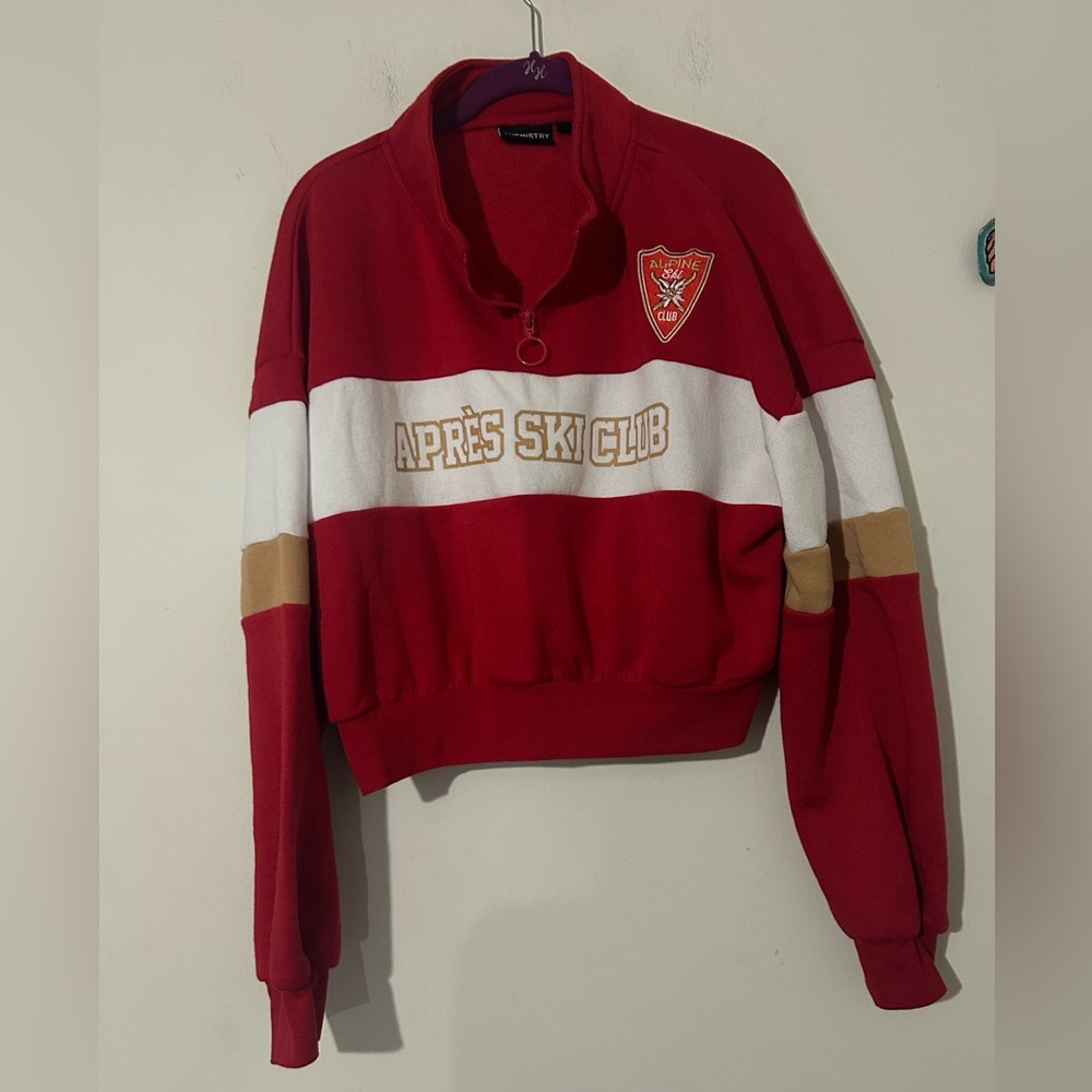 Chemistry Red and White Ski Club Sweater